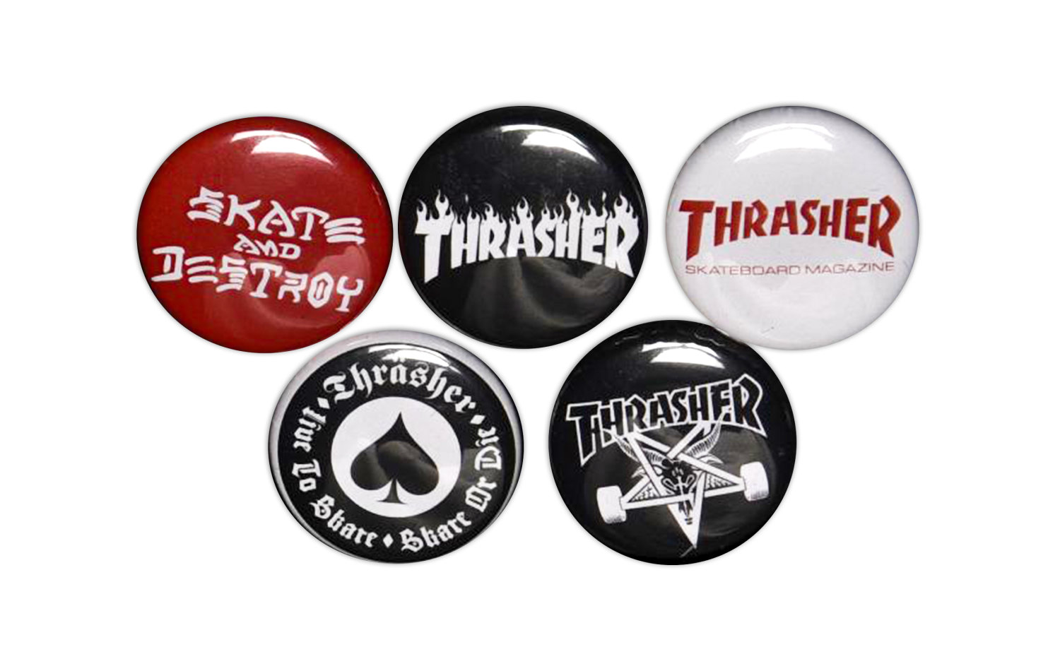 Thrasher Logo-buttons 5 Pack (99725)