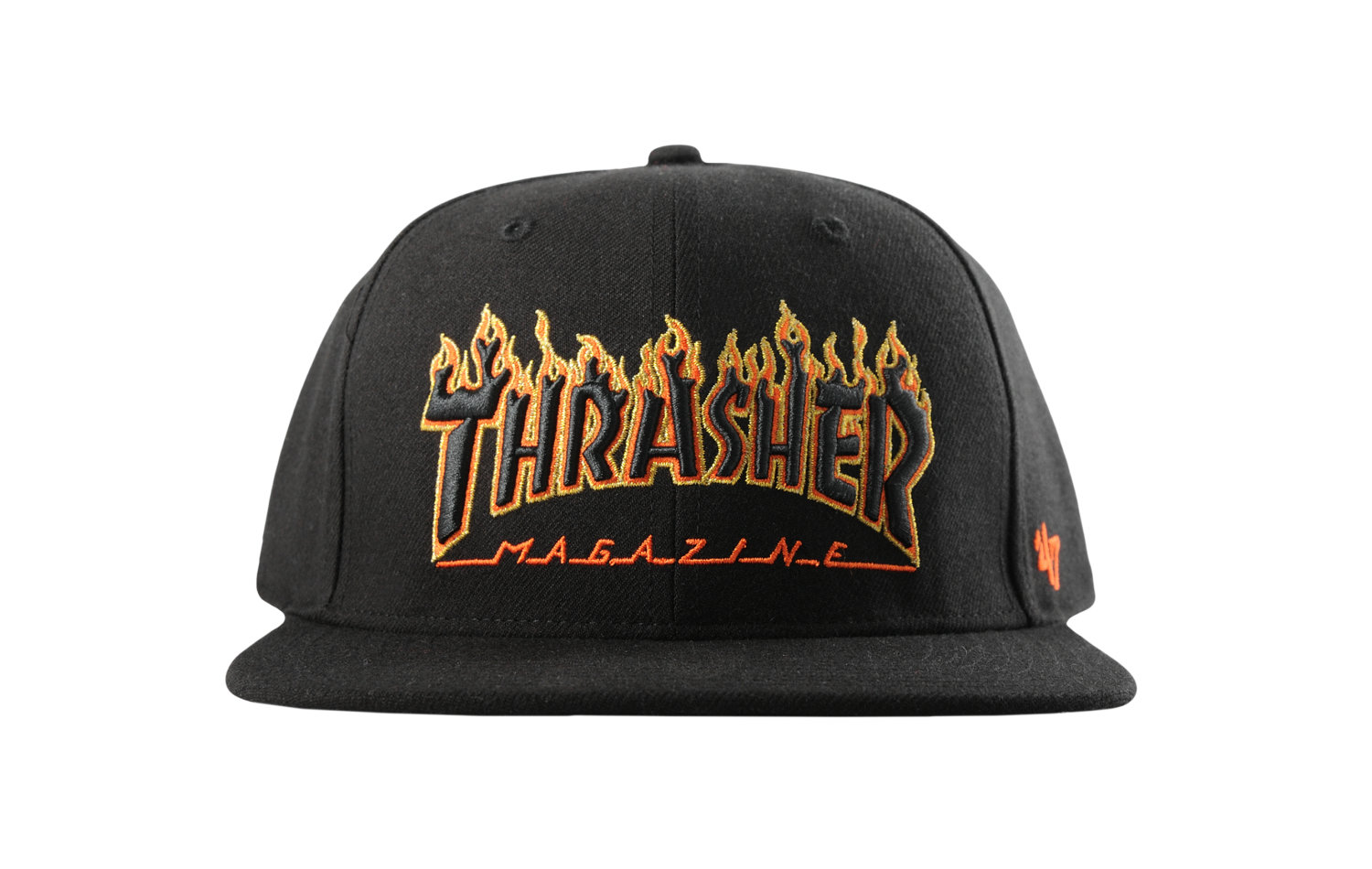 Thrasher X 47 Brand Flame Captain Snap (566164-BLK)